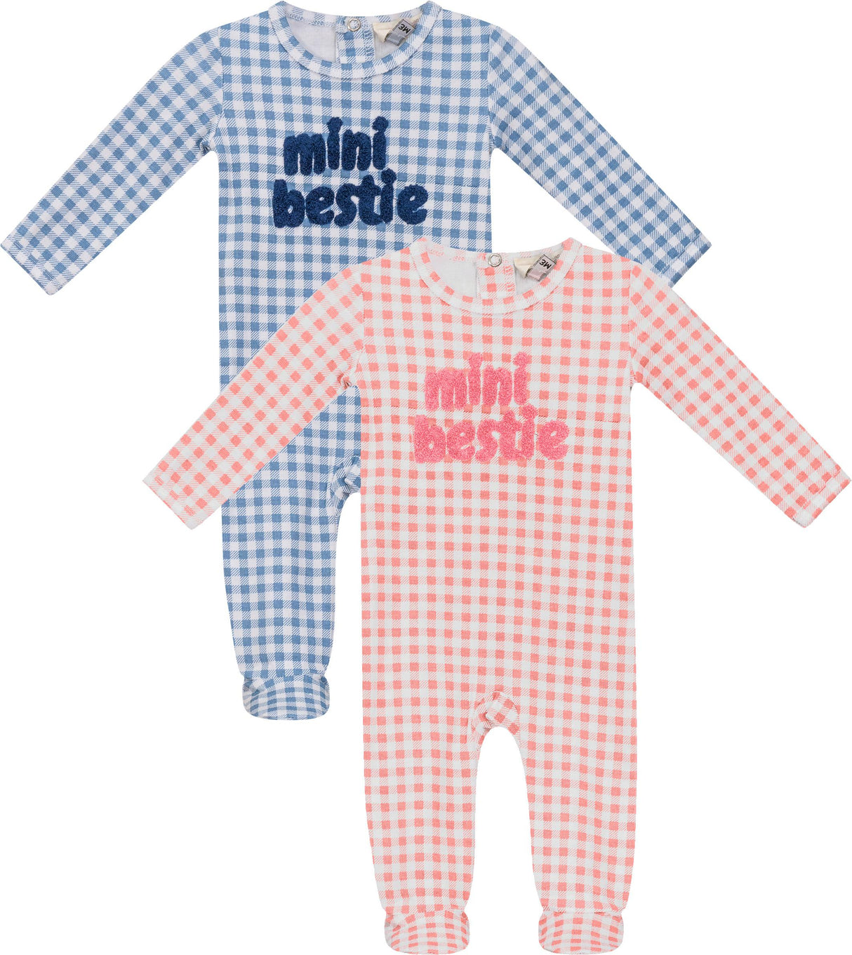 MOCHA Baby Boys Girls Checked Mini Bestie Cotton Stretchie - SB5CP7104