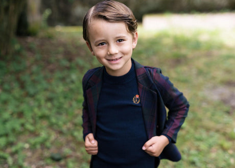 Analogie by Lil Legs Shabbos Collection Boys Girls Ribbed Crest Knit Mockneck Turtleneck