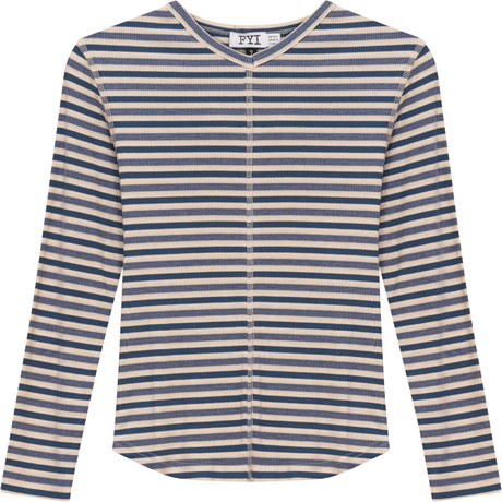 FYI Girls Teens Striped Rib Long Sleeve T-shirt - SB5CP7136