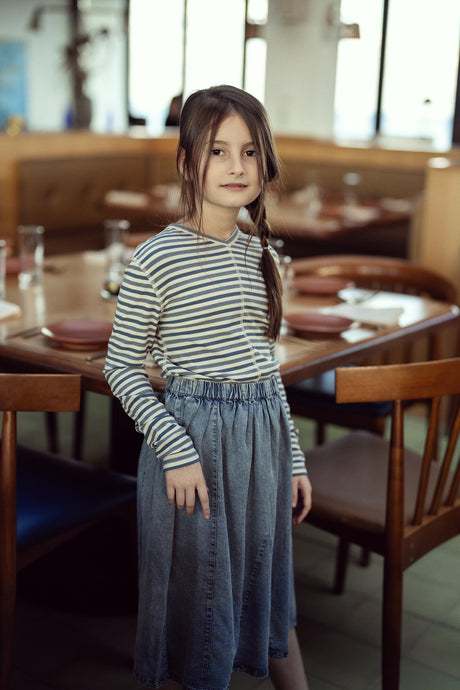 FYI Girls Teens Striped Rib Long Sleeve T-shirt - SB5CP7136