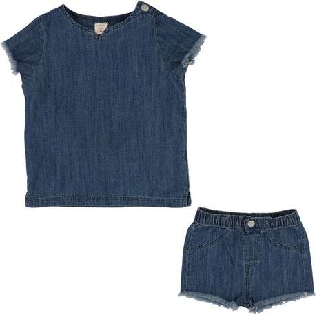 Analogie by Lil Legs Lightweight Denim Collection Baby Boys Fringe Outfit Set - LWBS