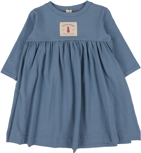 Lil Legs Contrast Collection Girls Patch 3/4 Sleeve Dress - CPDQ