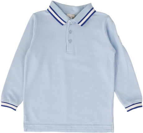 Lil Legs Boys Thick White Stripe Long Sleeve Polo Shirt - PTWSL