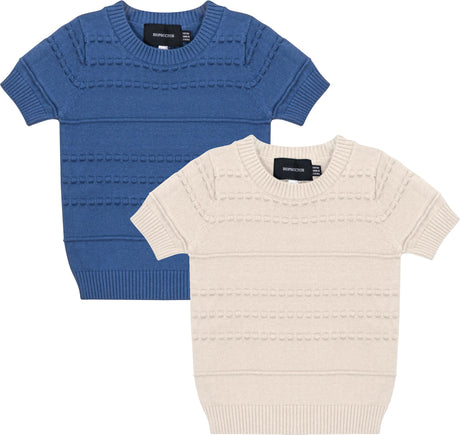 Hopscotch Boys Stripe Textured Short Sleeve Sweater - SB5CP7144