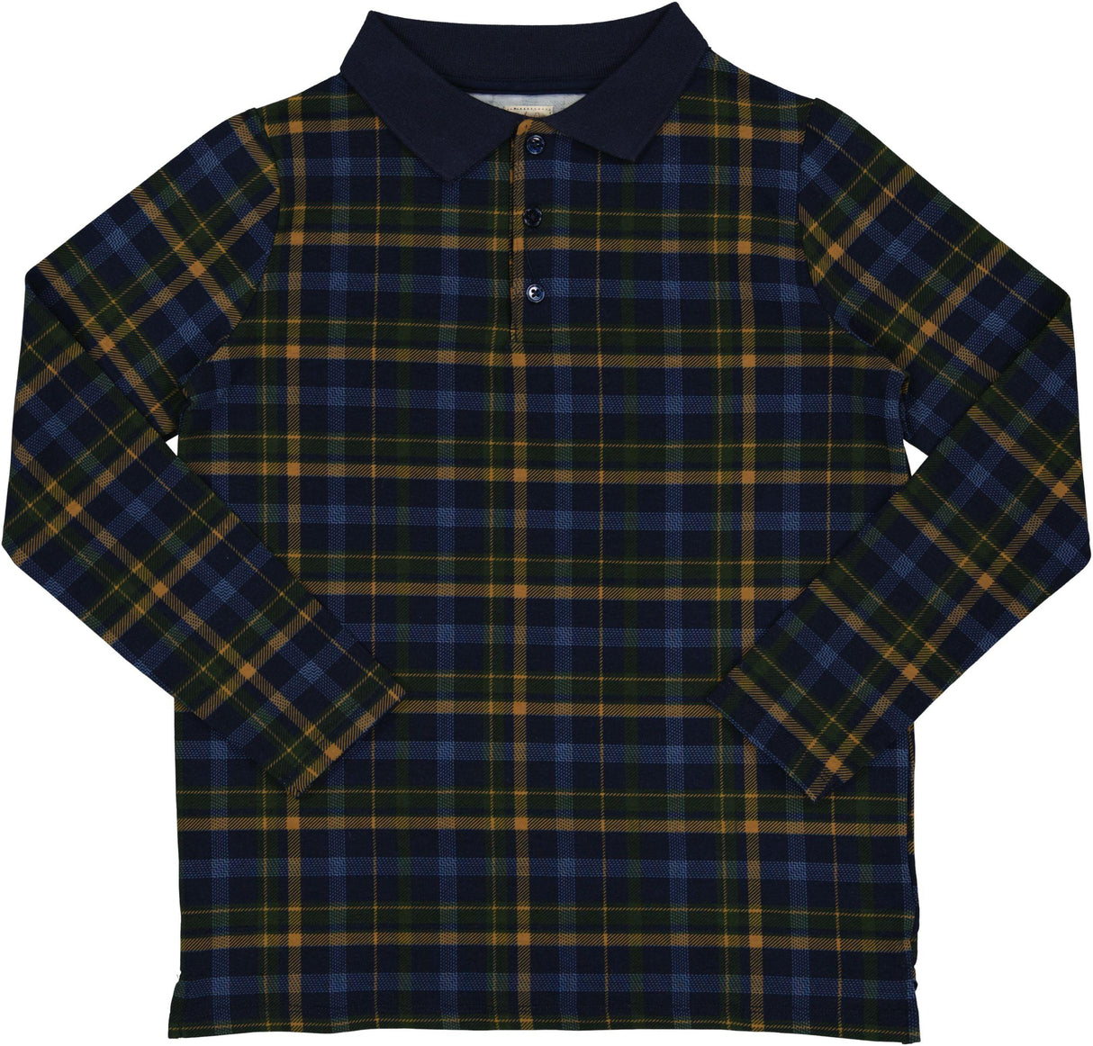 Analogie by Lil Legs Plaid Collection Boys Long Sleeve Polo Shirt