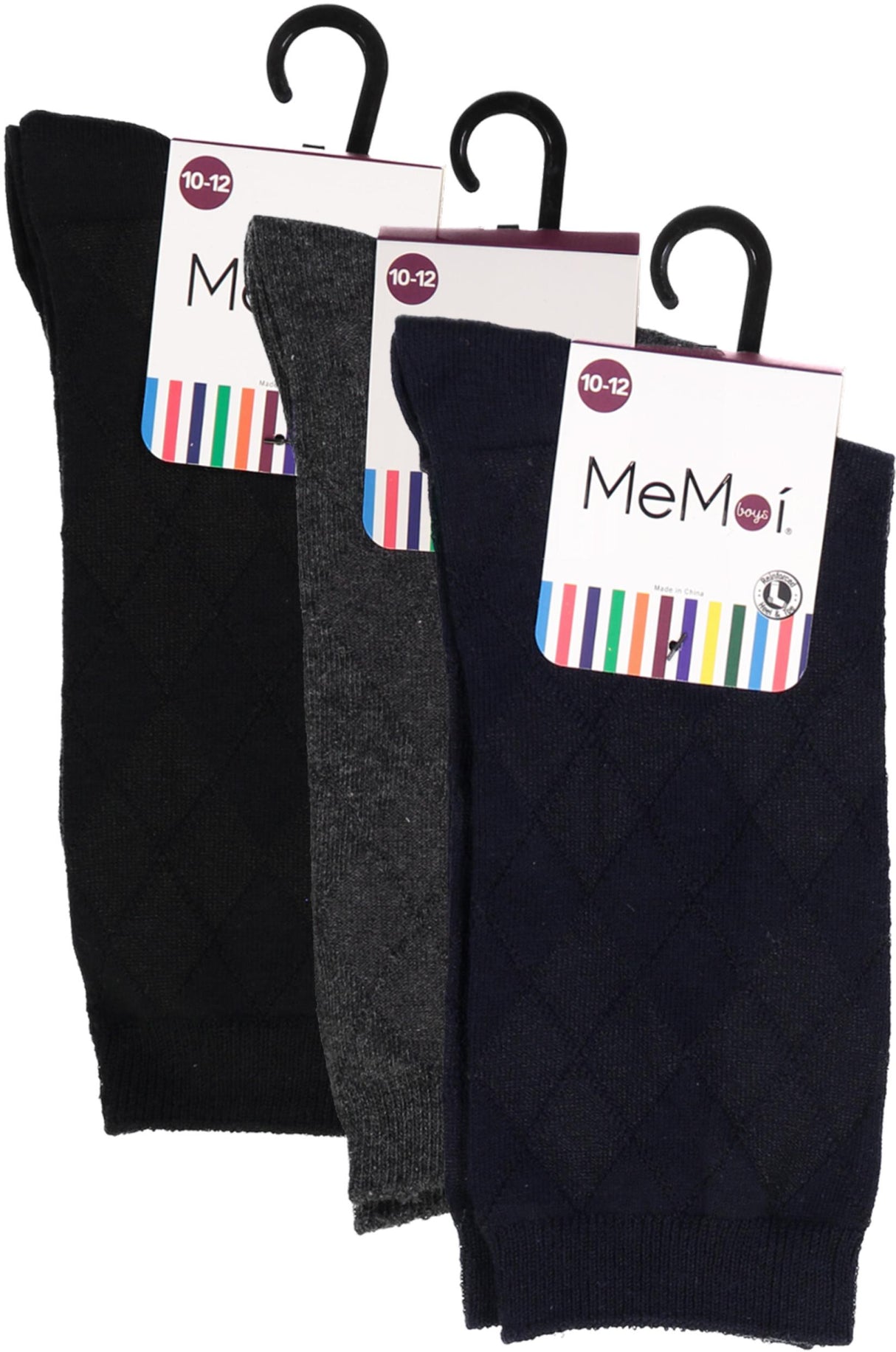 Memoi Boys All Over Argyle Dress Socks - MK-143