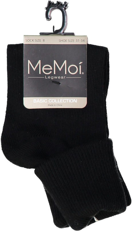 Memoi Boys Girls Unisex Basic Solid Color Triple Roll Socks - MK-5058