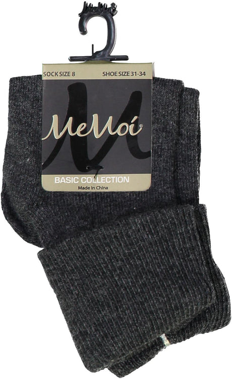 Memoi Boys Girls Unisex Basic Solid Color Triple Roll Socks - MK-5058