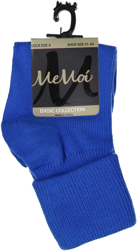 Memoi Boys Girls Unisex Basic Solid Color Triple Roll Socks - MK-5058