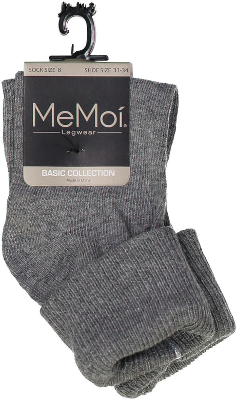 Memoi Boys Girls Unisex Basic Solid Color Triple Roll Socks - MK-5058