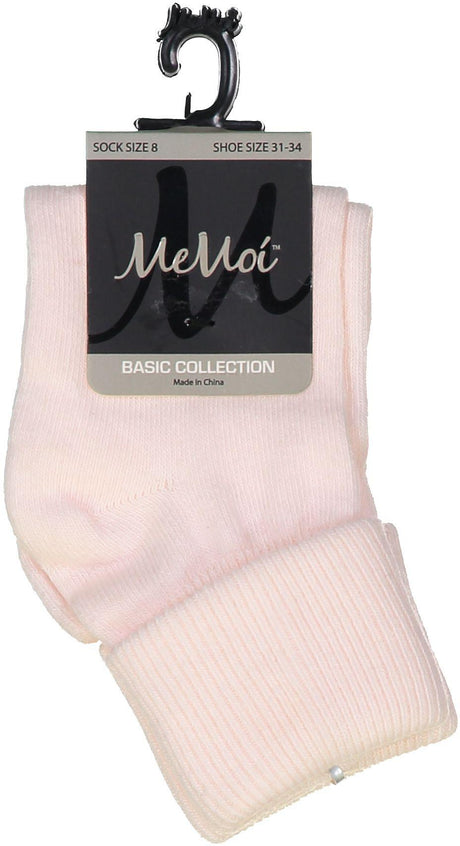 Memoi Boys Girls Unisex Basic Solid Color Triple Roll Socks - MK-5058