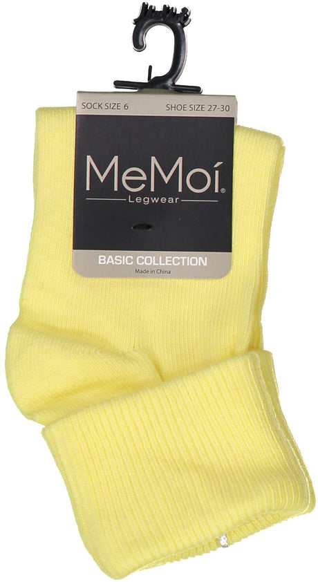 Memoi Boys Girls Unisex Basic Solid Color Triple Roll Socks - MK-5058