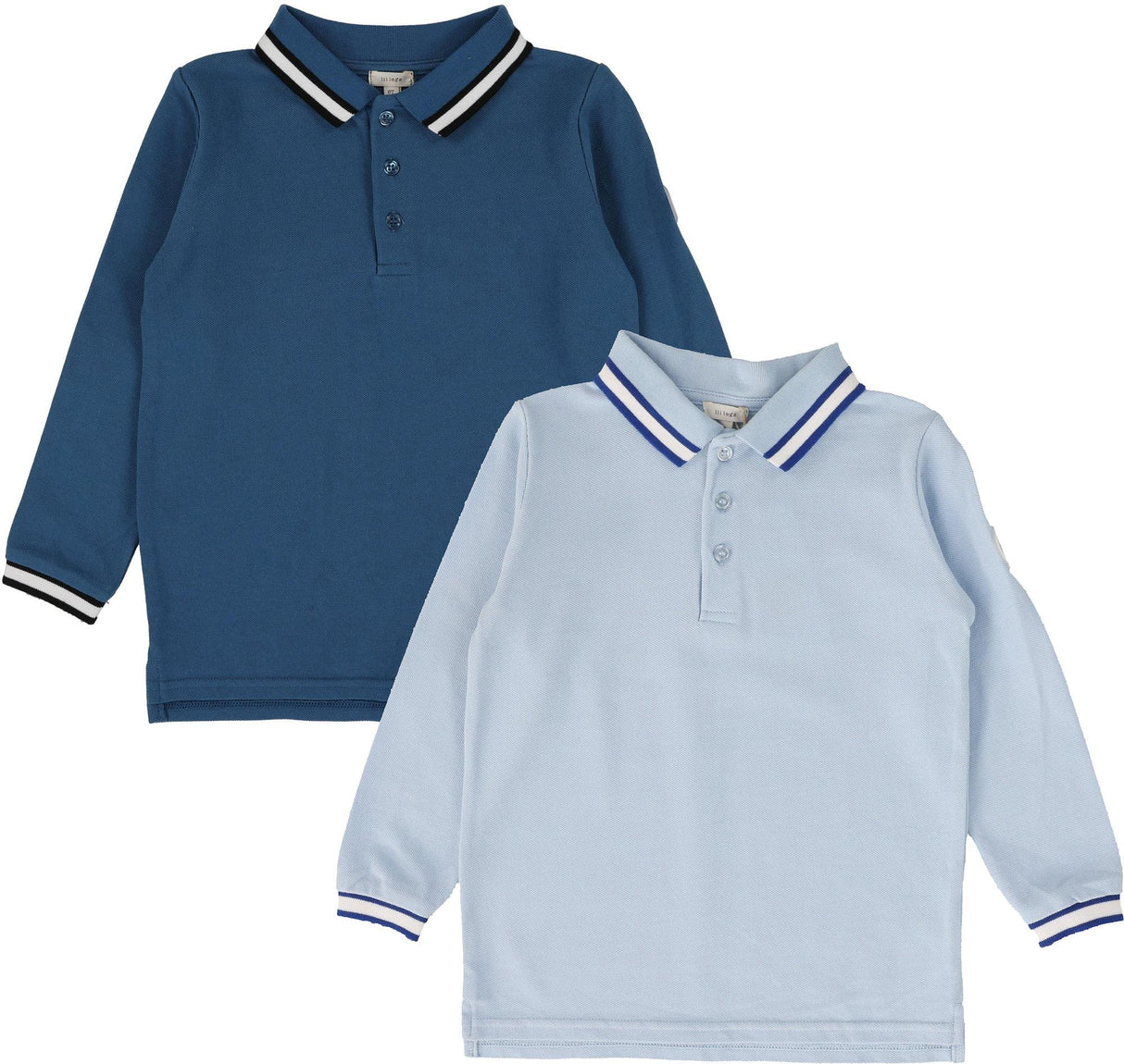 Lil Legs Boys Thick White Stripe Long Sleeve Polo Shirt - PTWSL