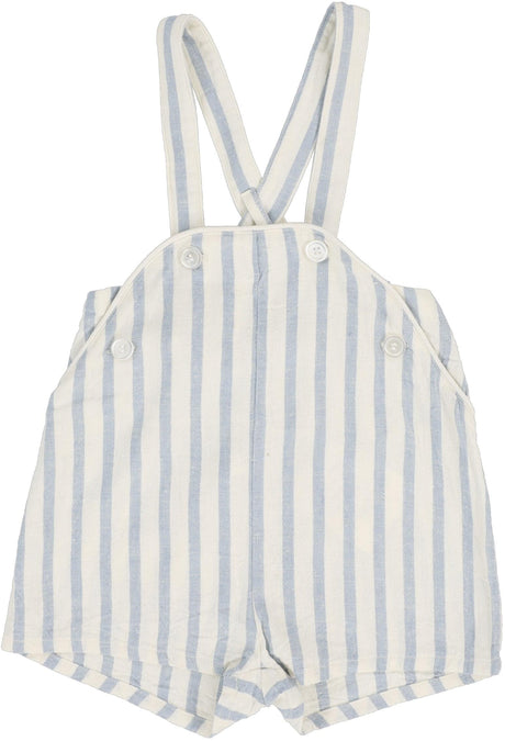 Analogie by Lil Legs Linen Stripe Collection Toddler Boys Suspender Romper - LSPR