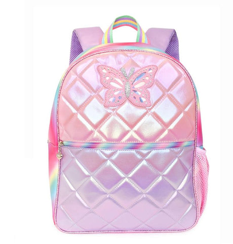 OMG Butterfly Metallic Quilted Backpack & Pencil Case Set - BFLY-SBP22