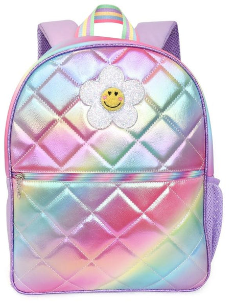 OMG Metallic Quilted Backpack & Pencil Case Set - DAISY-SBP23