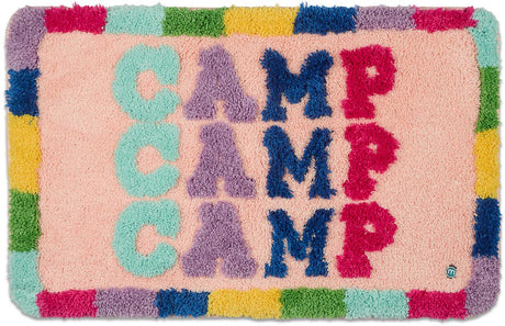 Memoi Girls Tufted "Camp Camp Camp" Multicolor Bedside Bunk Mat - MAC-015