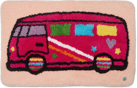 Memoi Girls Plush Tufted "Happy Camper" Bedside Camp Mat - MAC-016