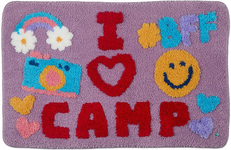 Memoi Girls Plush Tufted "Emoji" Bedside Camp Mat - MAC-017