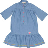 Teela Girls Snaps Denim Dress - 20-260