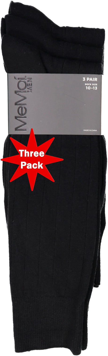 Memoi Mens Ribbed Socks 3 Pack - MM-450