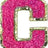 Letter C - Hot Pink