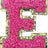 Letter E - Hot Pink