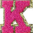 Letter K - Hot Pink