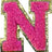 Letter N - Hot Pink