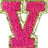 Letter V - Hot Pink