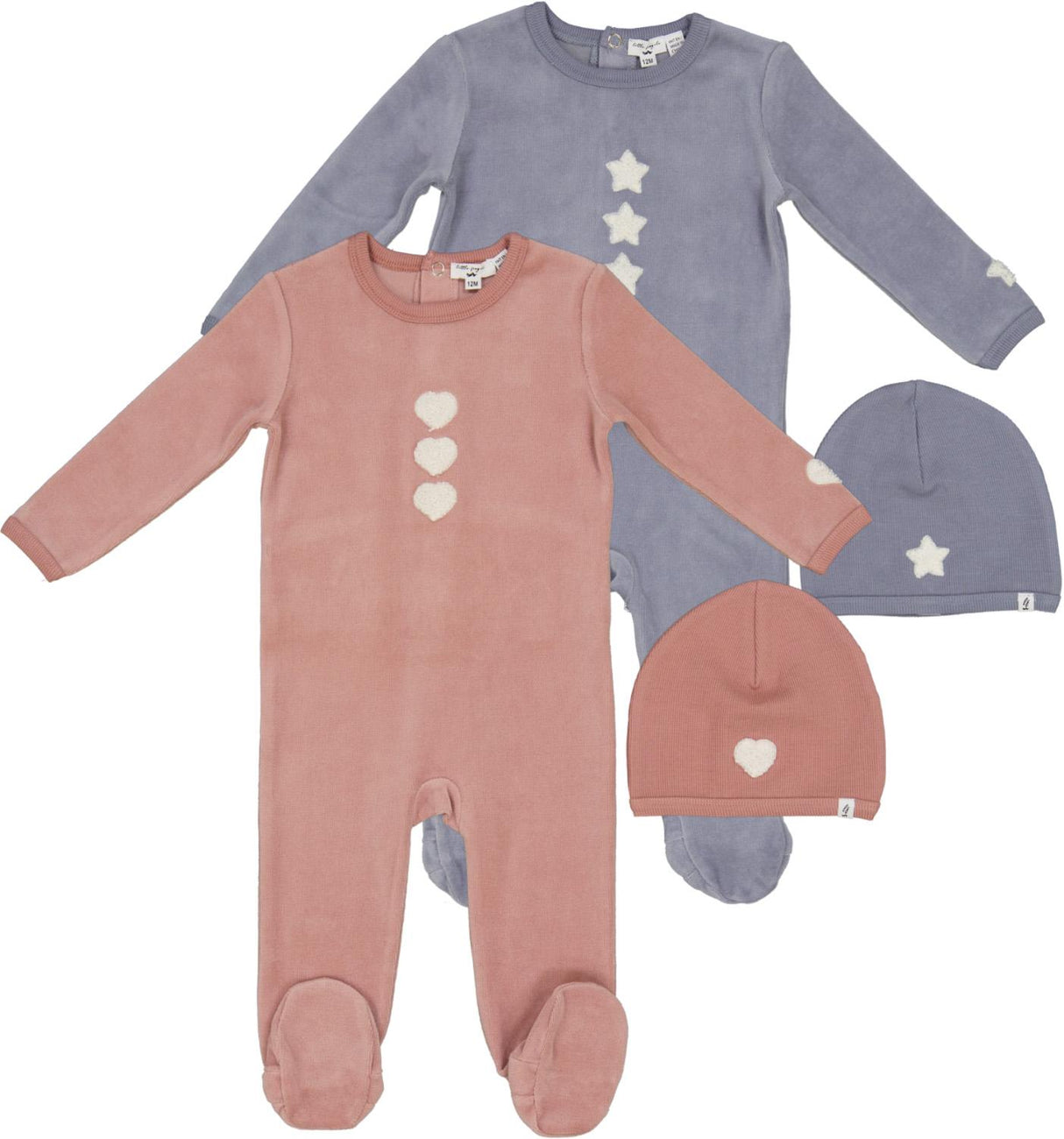 Little Fragile Baby Boys Girls Velour Stretchie & Beanie Set - WB4CP7023