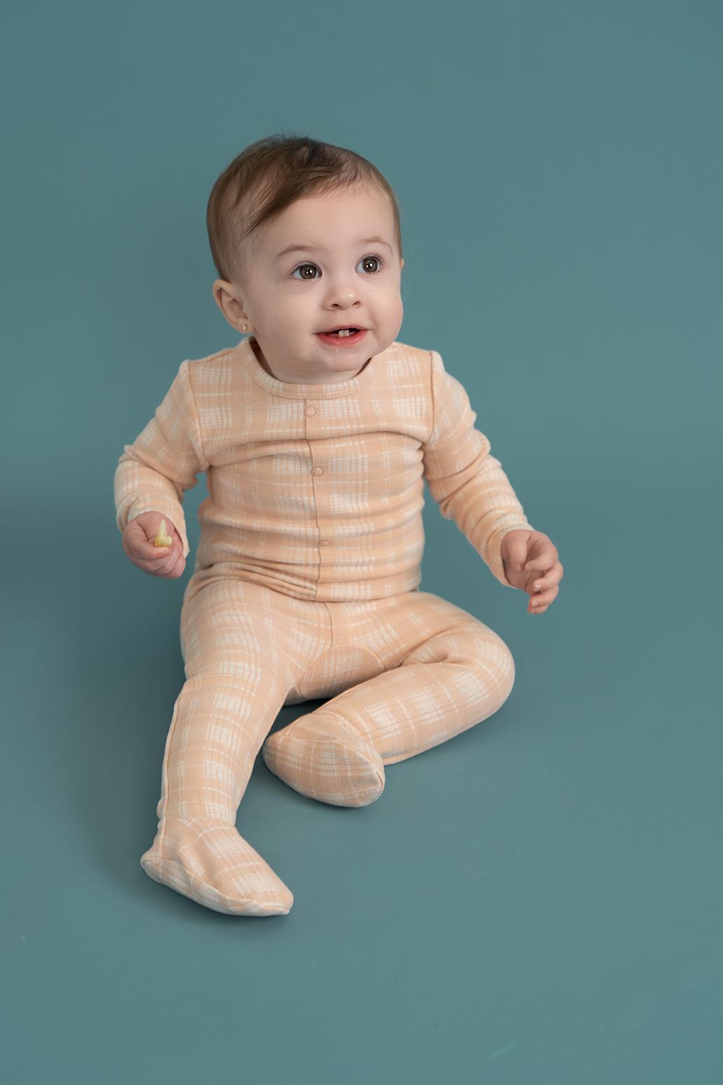 Whipped Cocoa Baby Boys Girls Cotton Plaid Stretchie - WB4CY2400