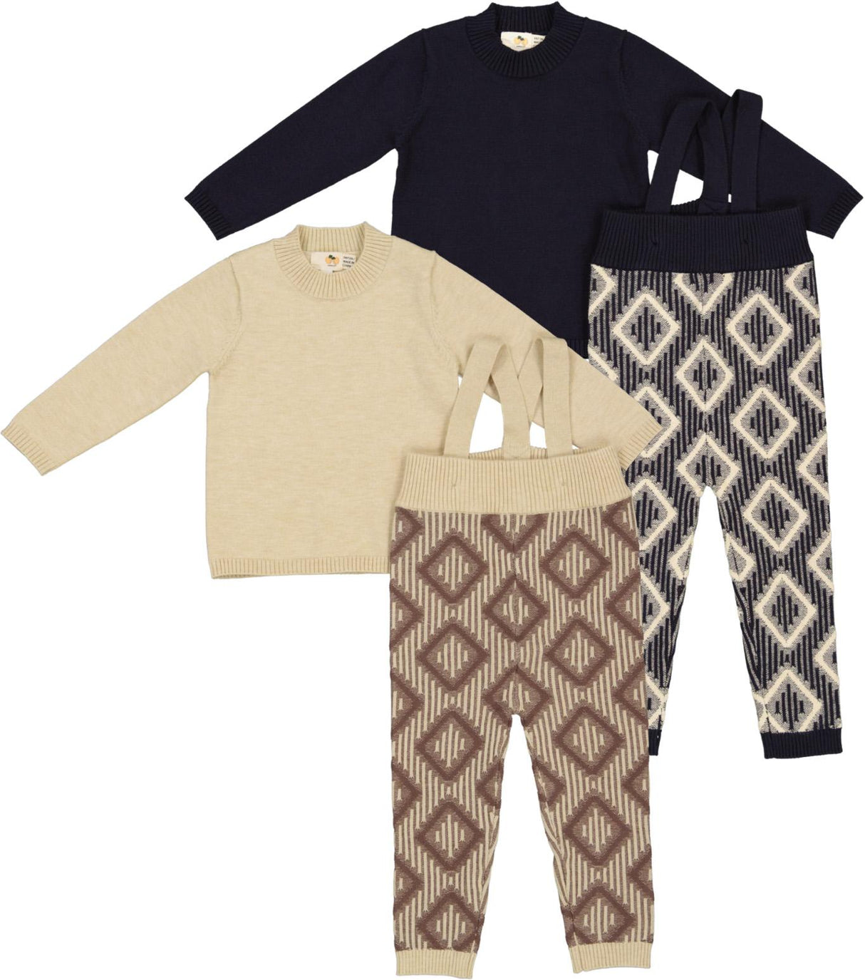 Apricot Baby Boys Diamond Knit Outfit - WB4CY2432BB