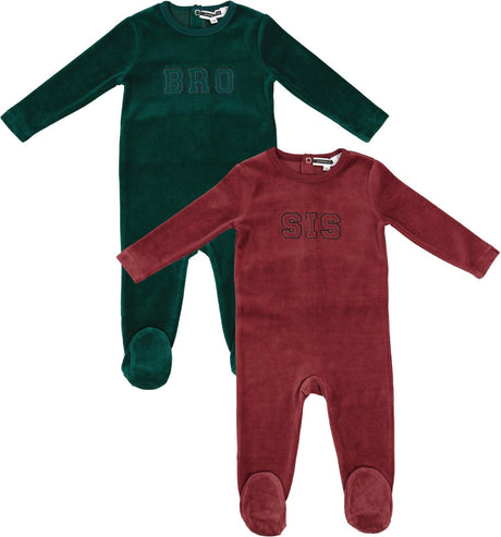 Whipped Cocoa Baby Boys Girls Velour Bro/Sis Stretchie - WB4CY2528B