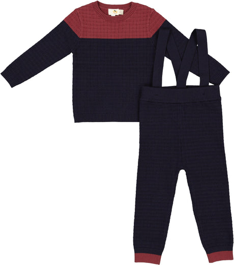 Apricot Baby Boys Grid Knit Outfit - WB4CY2490E