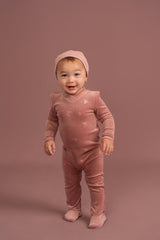 Whipped Cocoa Baby Boys Girls Embossed Bunny/Butterfly Velour Stretchie - WB4CY2488B