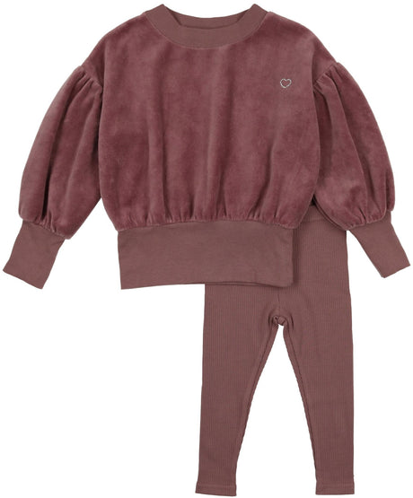 Analogie by Lil Legs Velour Collection Baby Toddler Girls Set Outfit