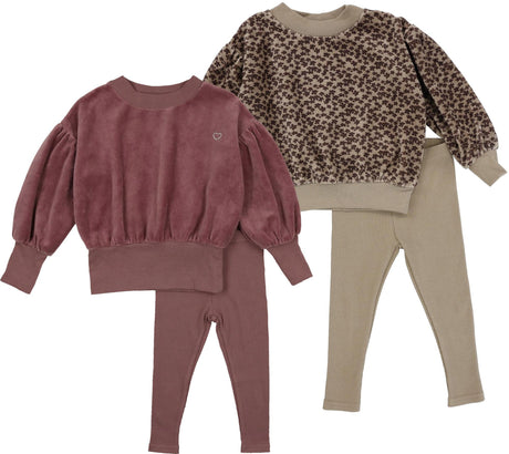 Analogie by Lil Legs Velour Collection Baby Toddler Girls Set Outfit