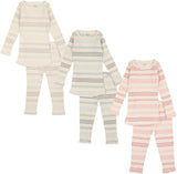 Bee & Dee Boys Girls Striped Ribbed Cotton Pajamas - ECC