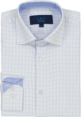 L & Z Royal Boys Window Pane Long Sleeve Dress Shirt - 50025