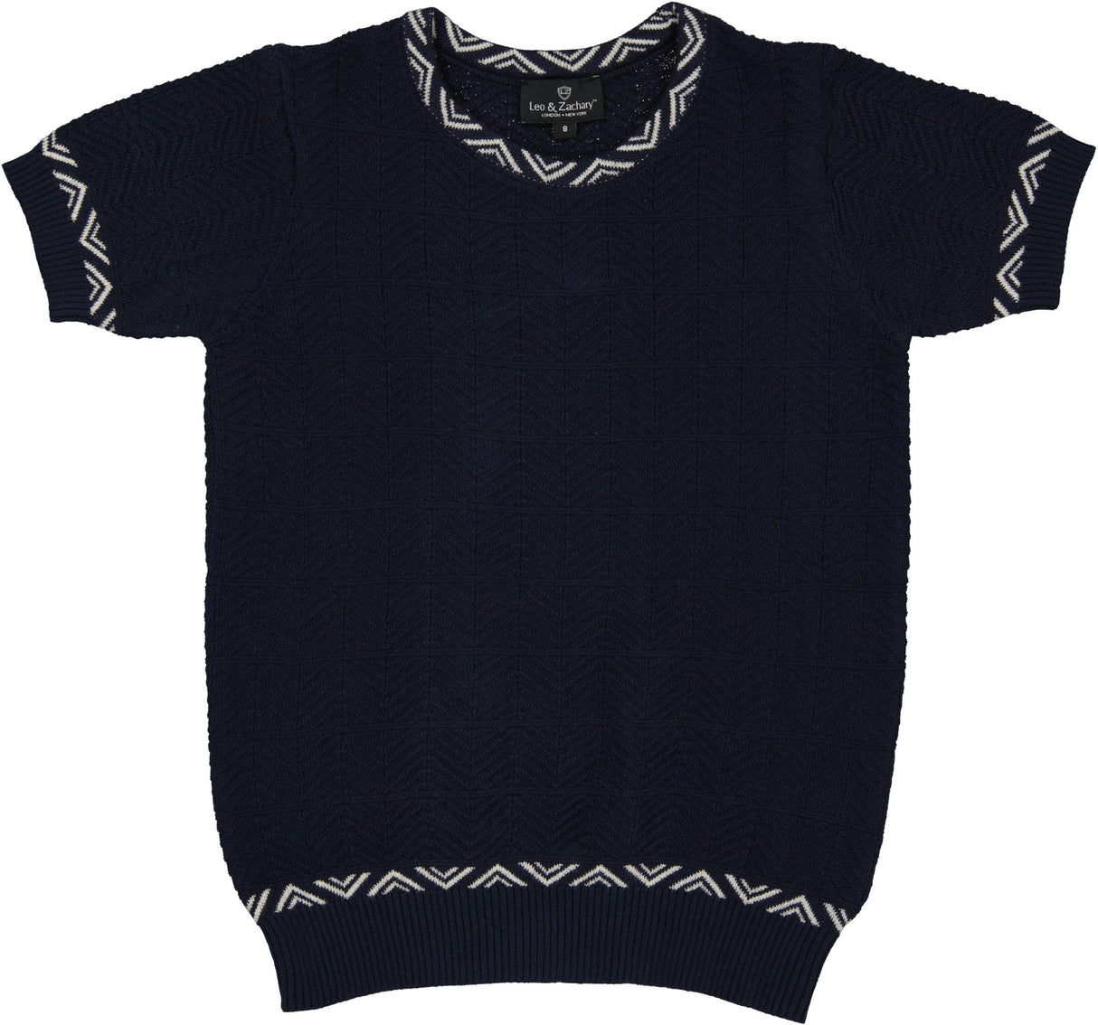 Leo & Zachary Boys Textured Short Sleeve Sweater - Craig