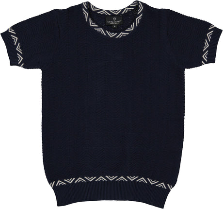 Leo & Zachary Boys Textured Short Sleeve Sweater - Craig