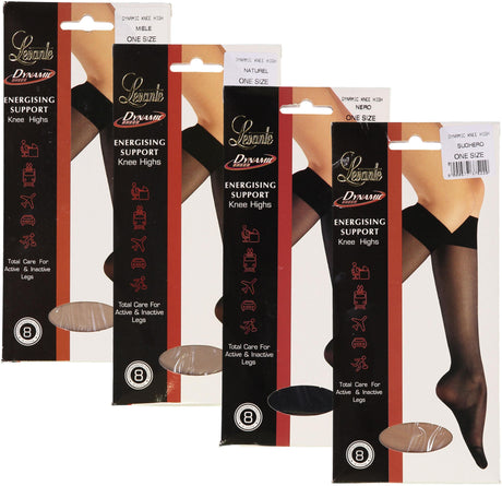 Levante Womens Dynamic Energizing Sheer Support 30 Denier Knee Highs