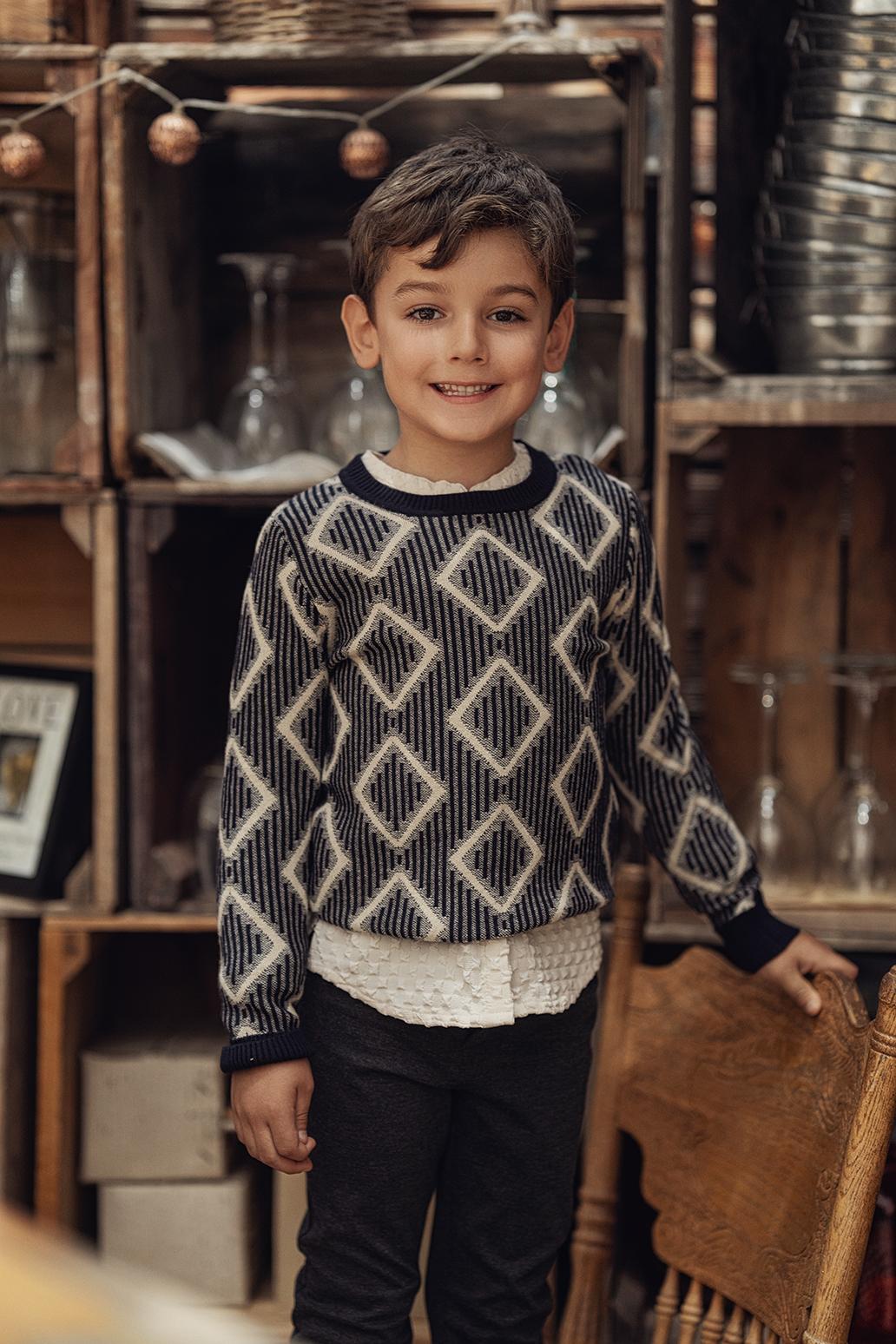 Apricot Boys Diamond Knit Sweater - WB4CY2432BS