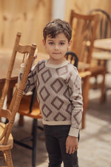 Apricot Boys Diamond Knit Sweater - WB4CY2432BS