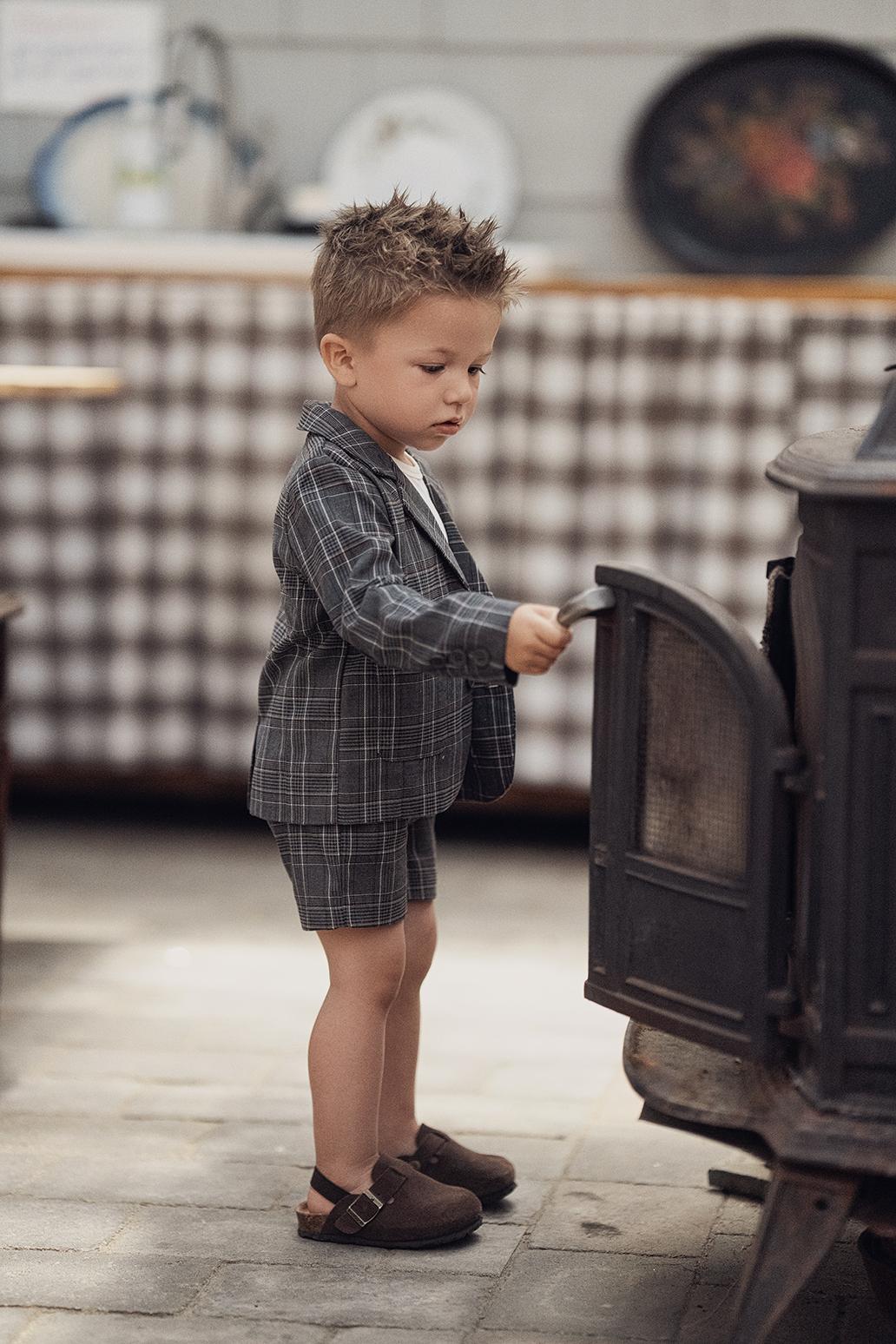 Space Gray Boys Plaid Overall - WB4CY2471O