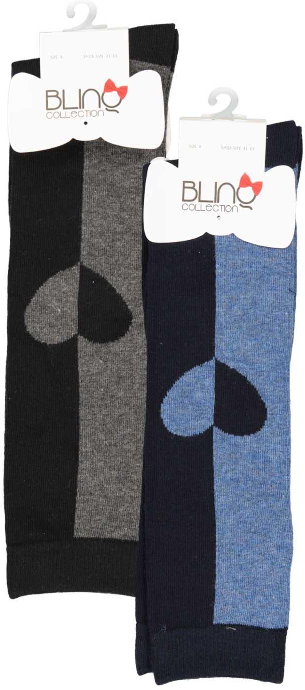 BlinQ Girls Two Tone Heart Knee Socks - 906