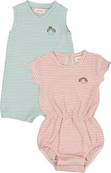 Ely's & Co Baby Boys Girls Metallic Stripe Romper - SS25-001