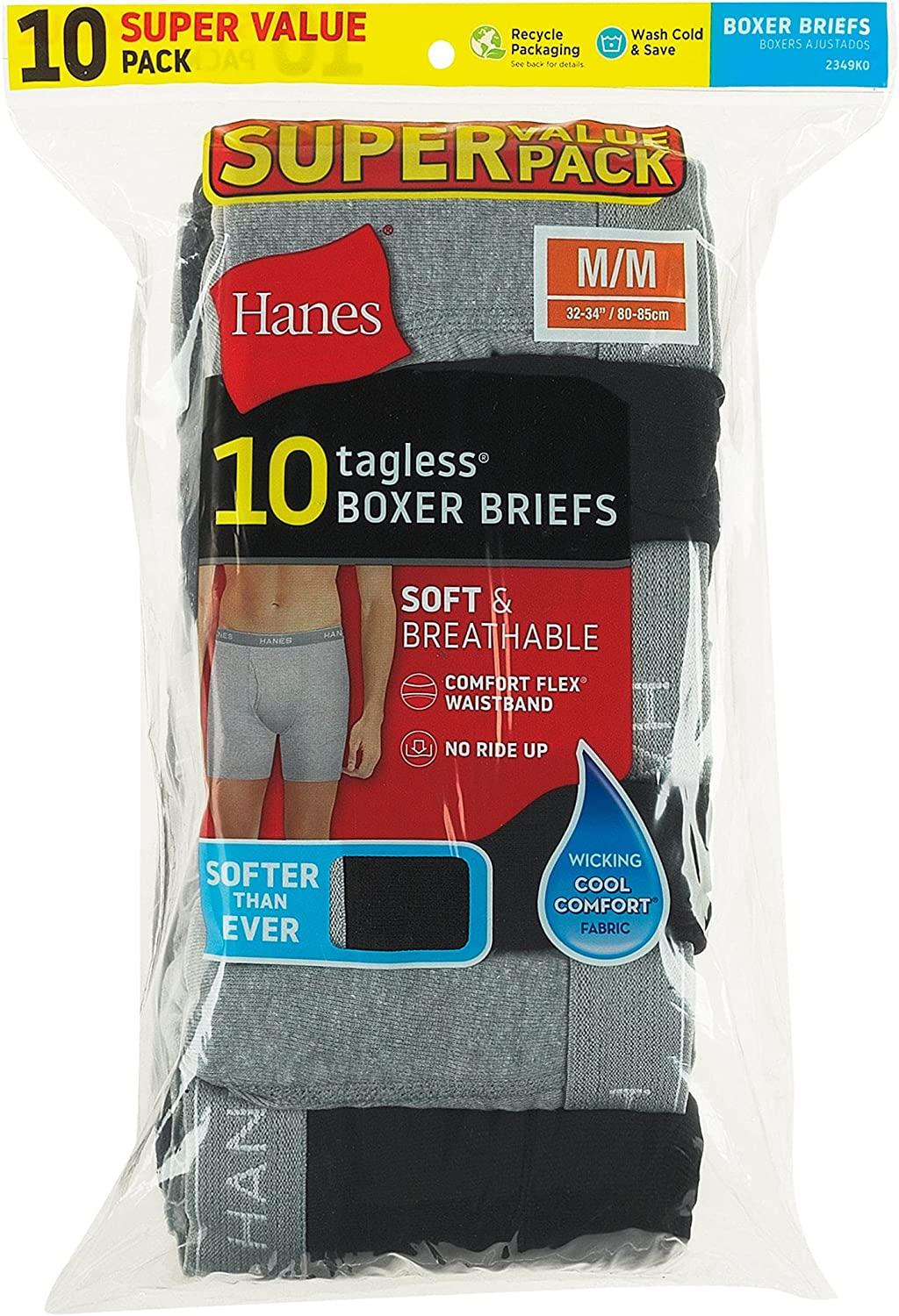 Hanes men's best sale tagless boxer briefs