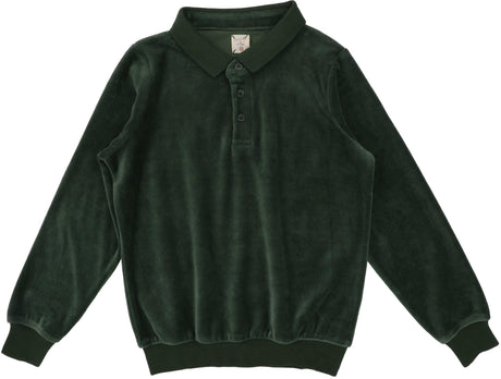 Analogie by Lil Legs Velour Collection Boys Long Sleeve Polo Shirt